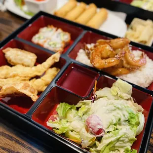 Shrimp teriyaki bento box (comes with soup)