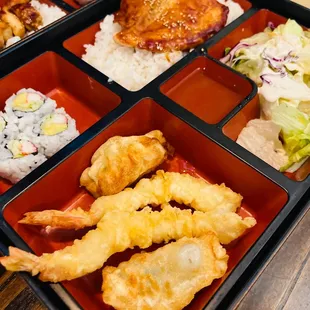 Salmon teriyaki bento box