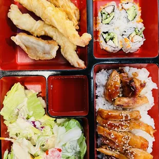 Chicken teriyaki bento box (comes with soup also)