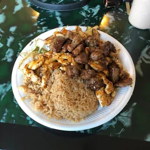 Chicken and steak hibachi.