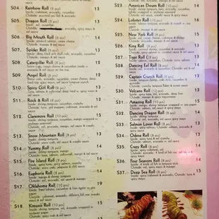 menu