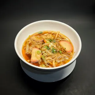 Tempura Udon -  udon noodle soup, served with shrimp and vegetable tempura on the side.