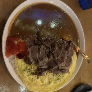 Garlic Shrimp Omelette Curry