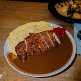 Chicken Katsu Curry with Rice and Omelette (Max level spice!)