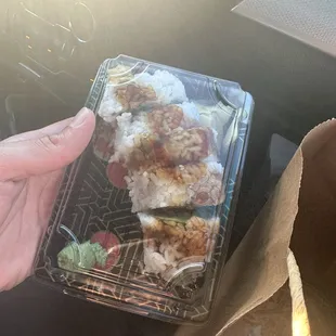sushi with wasabi