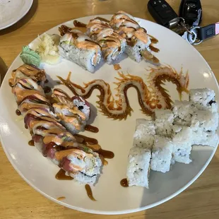 Sushi and Chicken Fried Rice