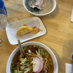 The shrimp tempura and udon and the tonkatso ramen was really yummy!