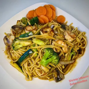 Shrimp Hibachi with soba noodles