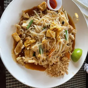 Chicken and fried tofu PadThai, spice 8