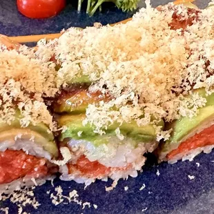Unforgettable Roll (Spicy Tuna topped with Eel, Avocado, Eel Sauce &amp; Tempura Crunch) DELICIOUS - May 2023