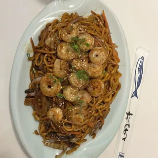 Stir Fried Shrimp Lo Mein Noodles