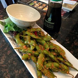 Spicy Garlic Edamame