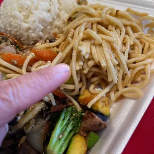 Since when did they serve bland spaghetti at a hibachi grill ?