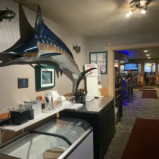 Decor and view in to the bar area