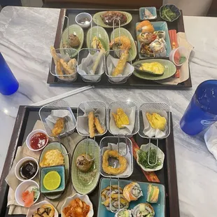 Appetizers and sushi