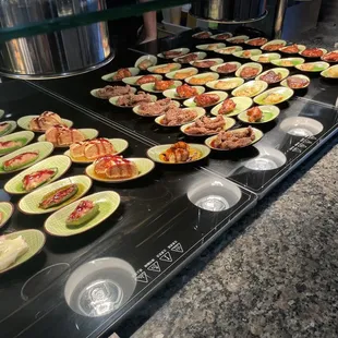 Mixture of deep fried and steams foods