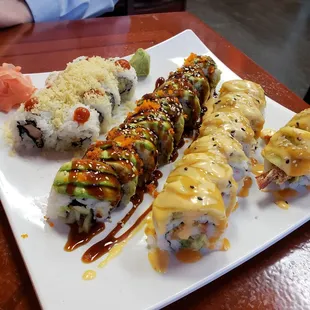 Assorted sushi rolls