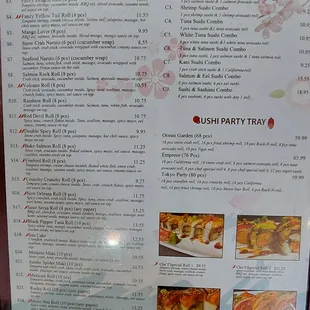 Special Roll, Combinations, and Party Tray&apos;s
