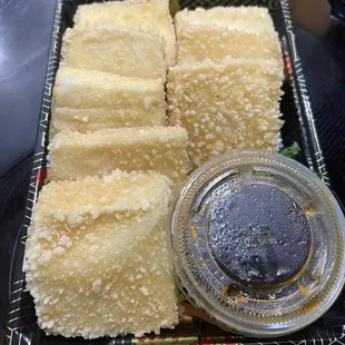 Age Tofu.  (It was worth the try.  Bland. Thin, Crispy Layer. Not for me.)