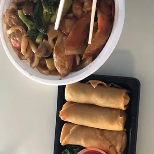 Seafood Udon minus scallops and Haru Maki