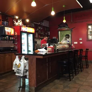 The sushi stand where stuff is made