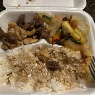 Mixed chicken and steak hibachi combo from tokyo grill in cordova, tn
