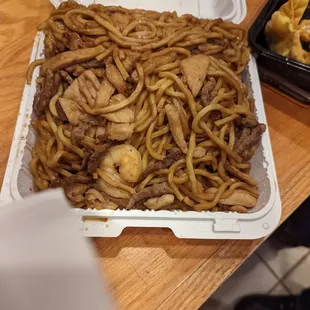 Shrimp is considered a veggie here.  Allergy alert much?
