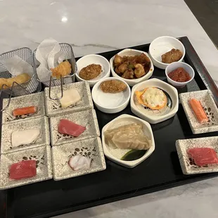 Huge selection off small plates and appetizers.  This photo doesn't even represent 25% of the offering.