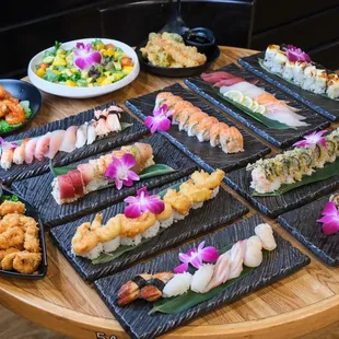 food, sushi and sashimi, sushi, sashimi