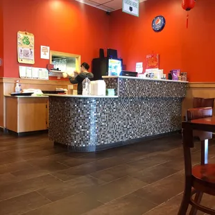 a restaurant counter