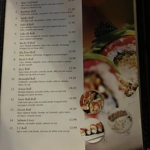 the menu