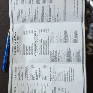 the menu