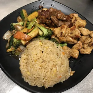 Hibachi chicken and steak