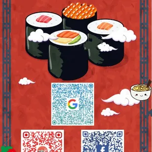 an image of a sushi with a qr code