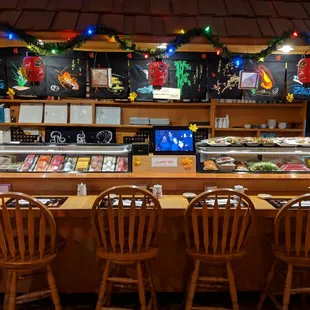 Sushi counter.