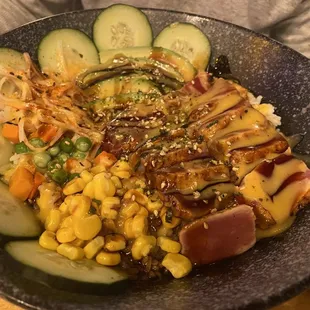 Tuna salad bowl, Hubby gets every-time , they Have the beat dressing. Probably got seed oils, but we don&apos;t wanna know lol