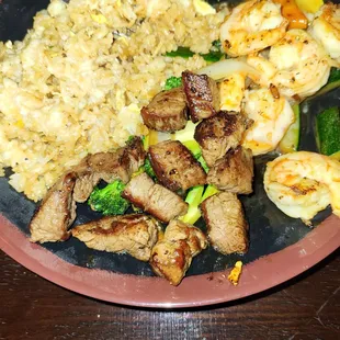 Filet and shrimp hibachi