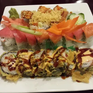 Pop up roll, fusion roll and tokyo roll. Yummy!!