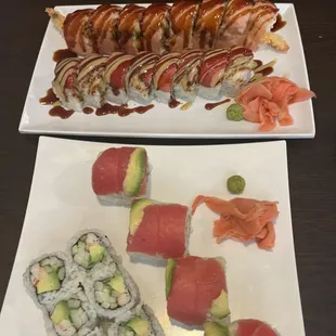 Tuna roll, Rainbow roll, rock n roll roll