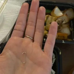 This is wild. Took a bite of my veggies and hurt my tooth on a staple
