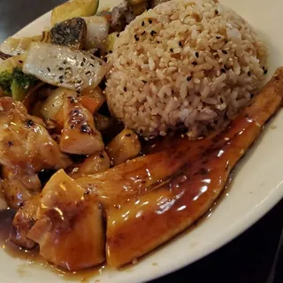 Hibachi Chicken and Salmon