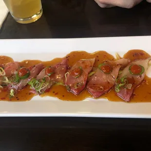 Yellow tail with jalapeños-