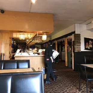 a man standing at the counter