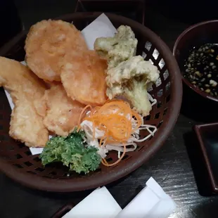 Small vegetable tempura basket. Good but mostly sweet potato.