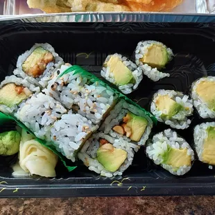 Avocado peanut roll &amp; avocado roll