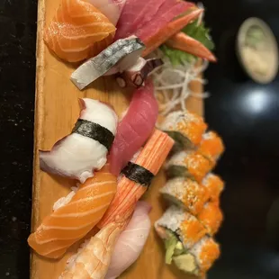 Sushi and sashimi combo
