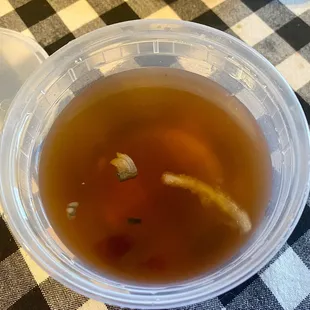 Clear soup