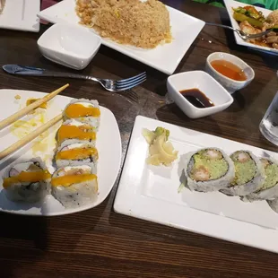 #17 Roll and Tempora Shrimp, avocado, cucumber roll