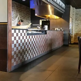 Kitchen and sushi area
