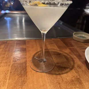 Lemon drop with Tequila sugar rim  10/10